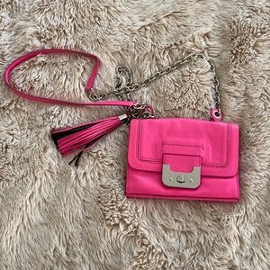 DVF genuine leather shoulder bag / interchangeable clutch